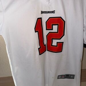 Nike Men's White and Orange Jersey